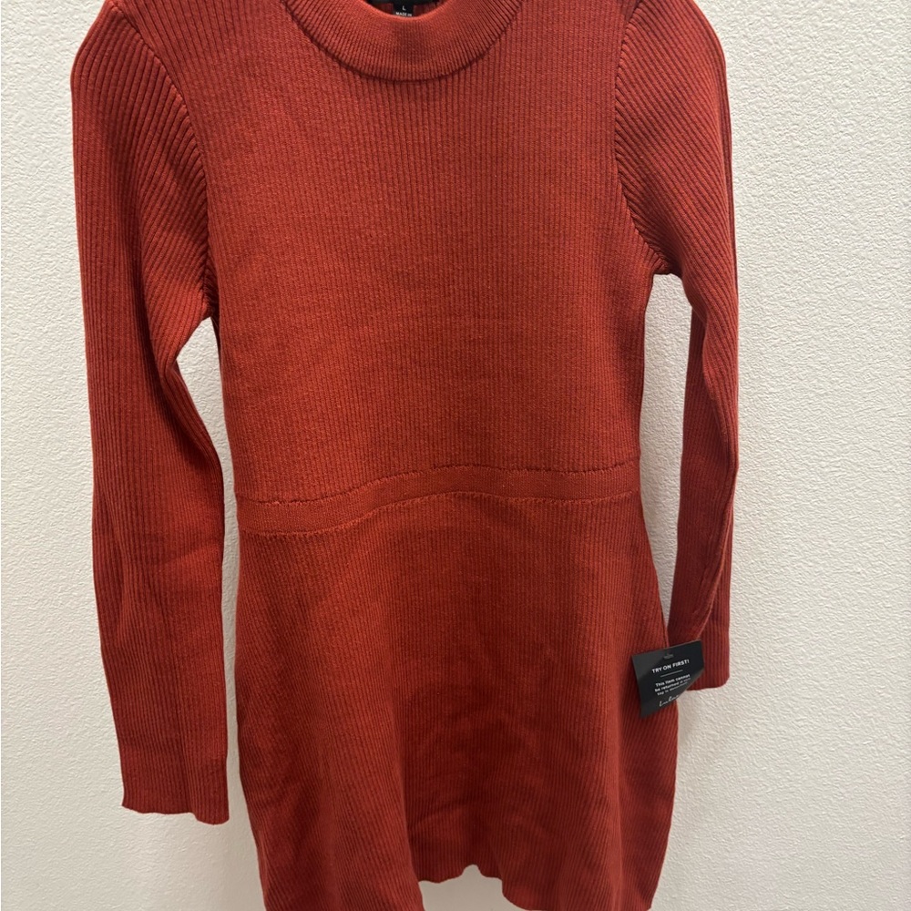Lulu's Terracotta Sweater Dress
